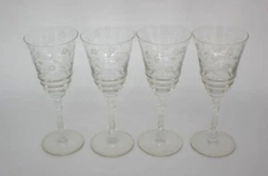 LIBBEY ROCK SHARPE Set of 4 Water Goblets Halifax Stemware - Picture 1 of 3