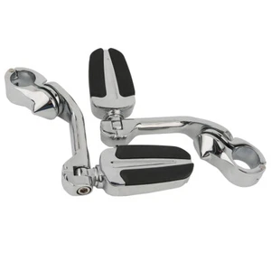 Highway Bar Footpegs Long Angled Adjustable Mount Fit For Harley Street Glide - Picture 1 of 8