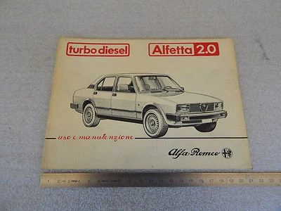 ALFA ROMEO ALFETTA 2.0 TURBO D 1982 MANUALE USO MANUTENZIONE ORIGINALE - Immagine 1 di 4