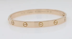 Cartier 18K Rose Gold 6mm Love Bracelet Size 18 - 32.3 Grams - Picture 1 of 7