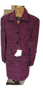 Escada Margaretha Ley Vintage 2Pc. Skirt Set. Sz 42. Fuschia/ Blk Chenille.NWT. - Picture 1 of 12