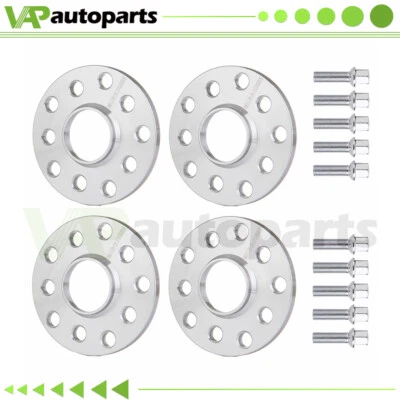 4Pcs 10mm Hubcentric Wheel Spacers 5x100 / 5x112 For Audi VW 14x1.5 57.1mm Bore - Image 1 of 4