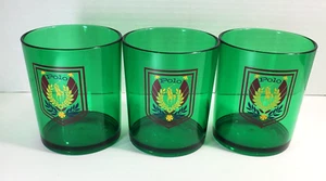 Vintage Polo Ralph Lauren Club Tumblers Green Cups Acrylic Plastic SET OF 3 - Picture 1 of 7