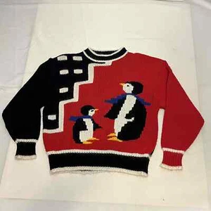 Vintage Penguin Colorblock Long Sleeve Pullover Sweater Large Womens - Picture 1 of 7