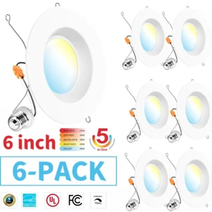 LED Recessed Light 6 Inch 15W, 2700K/3000K/3500K/4000K/5000K,15W Dimmable Lights - Picture 1 of 26
