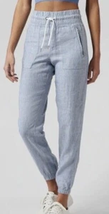 NEW Athleta Women's Cabo Linen Chambray Jogger Pants Beach Travel Leisure Size 8 - Picture 1 of 9