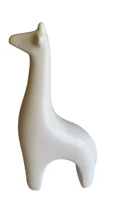 Minimalist Modernist White Ceramic Giraffe Decor Statue Figurine - Picture 1 of 3