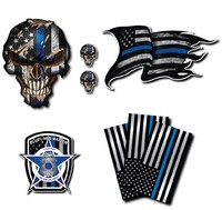 8 Pack Thin Blue Line Decal Sticker Variety Pack American Flag Blue Lives Matter