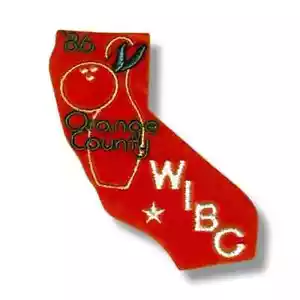 1986 Orange County California WIBC Womens Intl Bowling Congress Vtg Patch EBX - Picture 1 of 3