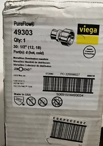 Viega Puré Flow 49303 30 1/2 (12 ,18) Hot And Cold Mana Block - Picture 1 of 5