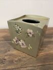 Vtg Floral Embossed Wood Tissue Box Cover Adriana Decoupage Gold Shabby Chic