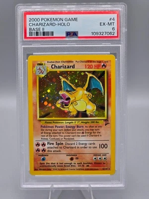 2000 Pokemon Base Set 2 Charizard Holo Rare 4/130 PSA 6 EX-MT WOTC Vintage - Image 1 of 2