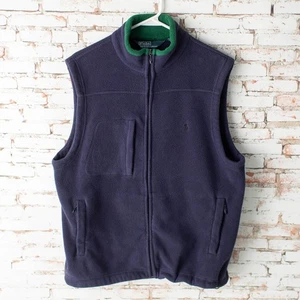 Chaleco polar Polo Ralph Lauren para hombre mediano azul verde cremallera completa - Imagen 1 de 7