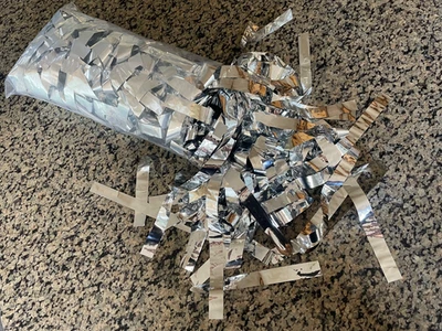 Streamers Bolso Mylar Plateado Metálico Suministros de Fiesta Nochevieja Cumpleaños Foto 1 de 3