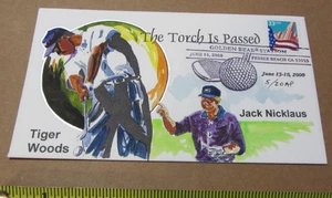 Tiger Woods Jack Nicklaus Art Wild Horse Cachets Envelope art Painting - Picture 1 of 3