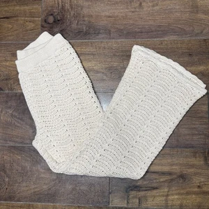 Pantalone donna cotone nuovo taglia grande panna uncinetto estivo primaverile copricostume boho - Foto 1 di 11