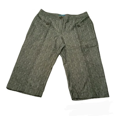 Pantalones cortos Derek Lam para mujer 8 sarga recortada/bermudas negros/grises bolsillos  Foto 1 de 4