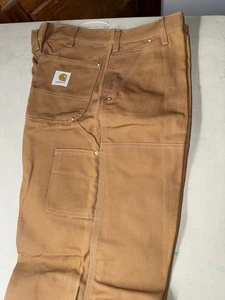 Men’s Carhartt Tan Cargo Carpenter Jeans, Size 36x34 - Picture 1 of 6