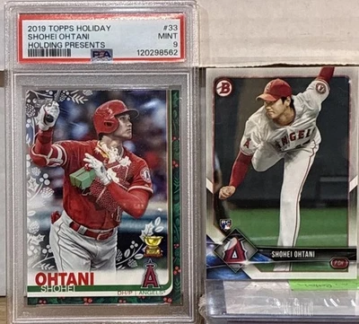 Topps Holiday 2019 - Rare Variation Shohei Ohtani PSA 9 y 2018 Bowman RC Foto 1 de 4