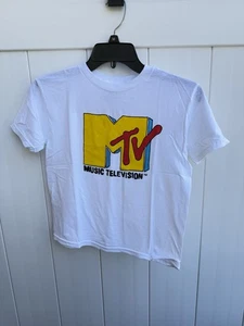 Nueva Camiseta MTV Niños Logo Camiseta Blanca Manga Corta Mediana (8) - Imagen 1 de 3