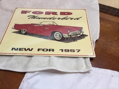 1957 Ford Thunderbird Dealer Promo Sign Cardboard Reproduction Nostalgia Ink USA - Image 1 of 4