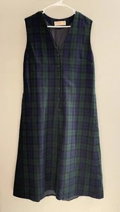Pendleton Wool Dress Tartan Plaid Vest Button Front Sz 14 Schoolgirl Scottish - Picture 1 of 8