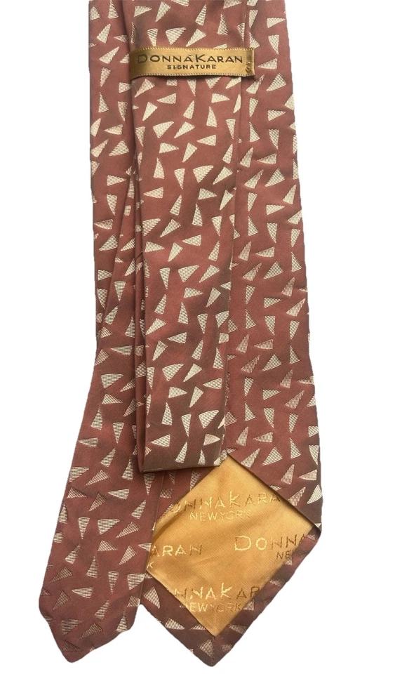 "Corbata de colección Donna Karan Signature Silk Power de los años 80 4"" de ancho oscilación Memphis geométrica" Foto 1 de 4