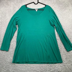 J Jill Womens Long Sleeve Soft Stretch Green Tunic Shirt Top Wherever Size M - Picture 1 of 9