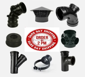 110mm SCHWARZ BODENROHRBESCHLÄGE | PUSHFIT | Biegen | Zugang | Boss | Reduzierstück | Belüftung - Bild 1 von 37