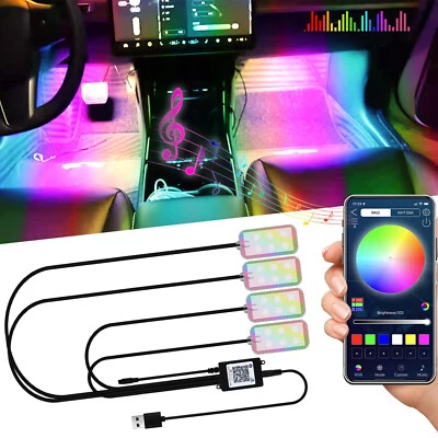Led Interior Car Styling Foot Floor RGB Decorative Atmosphere Inside Neon Light Foto 1 de 4