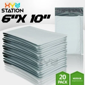 20 PCS #0 6x10 (6x9) Poly Bubble Mailers Padded Envelope Shipping Supply Bags - Picture 1 of 9