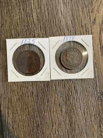 1848 And 1825 large cent lot Cover
