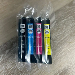 New Sealed 4 Genuine Epson 252i Ink cartridges  ( BK, M, C, Y ) Durabrite - Picture 1 of 7