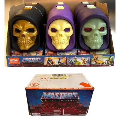 New Case of 6 Mega Construx Skeletor Skull Play Sets Display Stand Shipper Box - Image 1 of 4