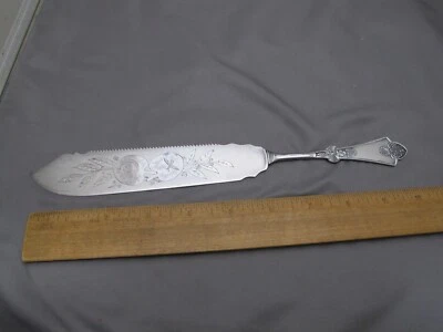 Изящный Wm Rogers викторианский эстетический серебро (1874) узор торт пила изящный! - Изображение 1 из 4