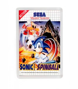 SONIC SPINBALL SEGA MASTER SYSTEM FRIDGE MAGNET IMAN NEVERA - Picture 1 of 1