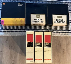 5 Kodak/Sears Carousel 80 Slide Trays With Original Box & 1 Kodak 140 Slide - Bild 1 von 2