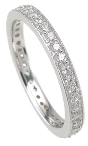 Anillo de aniversario de banda de boda genuino auténtico plata esterlina de 0,50 quilates talla 5-9 - Imagen 1 de 5