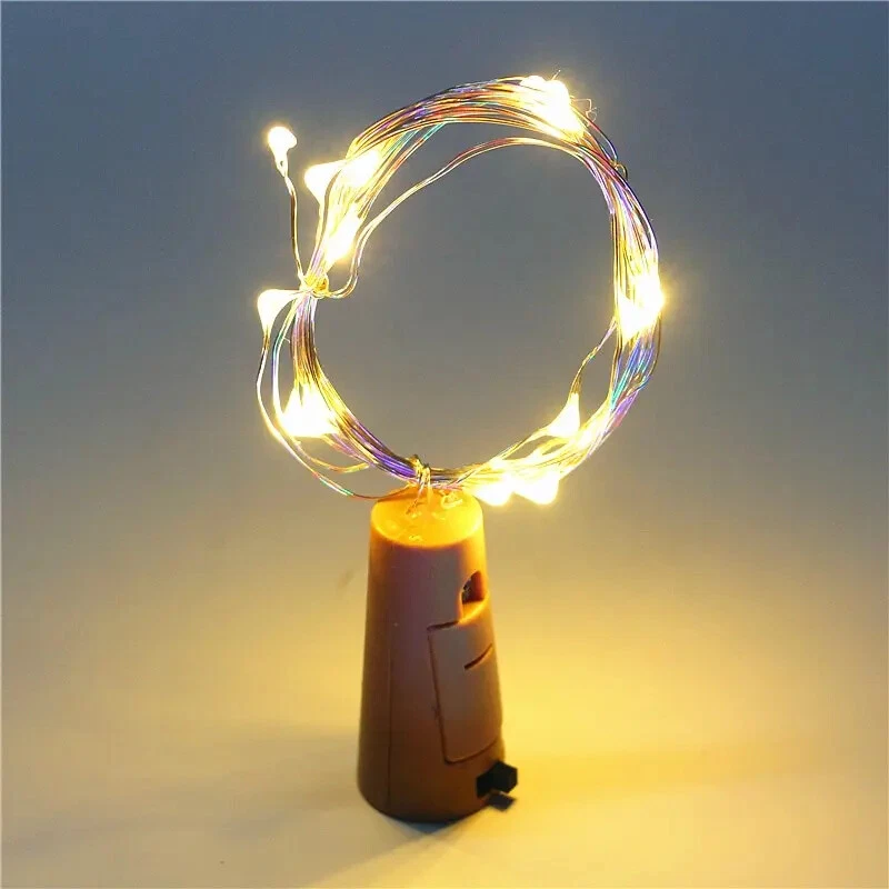 1-20X Wine Bottle Lights 2M Valentines String For Shaped Wire Operated LED Party - Image 1 of 1