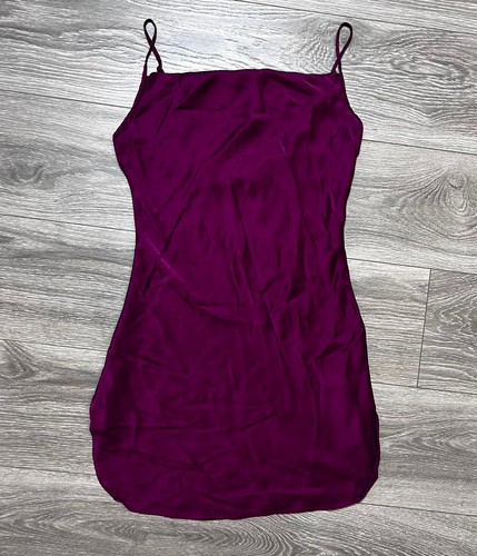 UNDERCOVER Mini abito Cami Victorias Secret vintage rosso bordeaux seta scollo cappuccio slip y2k taglia P