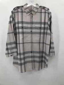 Pre-Owned Burberry Brit Gray Size Large Long Sleeve Button Down - Picture 1 of 3