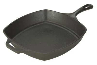 Lodge Logic L8SQ3 Pre-Seasoned Cast Iron Square Skillet USA Made 10 1/2"
