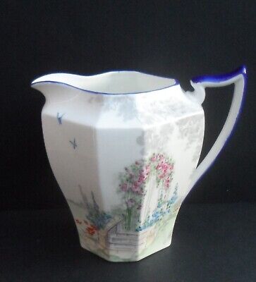 An Ultra Rare Shape 1 Pint Shelley  Archway Of Roses  Queen Anne Milk Jug C.1928 • 65.06€