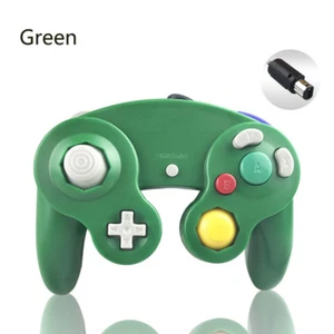 Green Wired Game GC Shock Controller Pad for Nintendo GameCube NGC Console - Picture 1 of 2