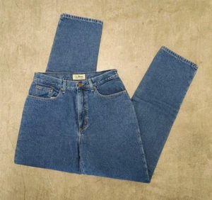 LL Bean Women's Blue Relaxed Fleece Lined Jeans Size 12 Tall. Waist:30in - Picture 1 of 4