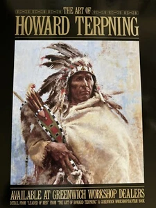 Poster Vintage 1992 Howard Terpning LEADER OF MEN Art from Book 22x28 inch - Picture 1 of 7