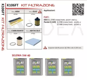 Kit Tagliando Fiat 500 II 1.3 multijet 55kw dal 2007 + 4L SELENIA 5W40 - Imagen 1 de 2