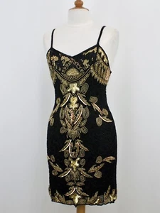 Jasdee Vintage Dress Bead & Sequins Hand Work On Silk Style 5041M - Foto 1 di 2