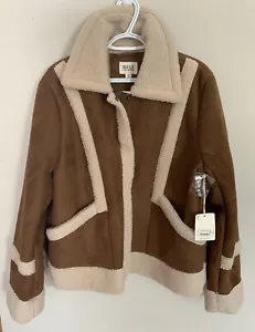Ana Faux Suede Shearling Brown Women XL Jacket Shacket Barn Chore 2 FLAWS - Picture 1 of 12
