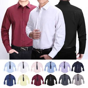 Mens Regular Fit Shirt,Formal Office Wedding Single & Double Cuff,Free Cufflinks - Picture 1 of 119